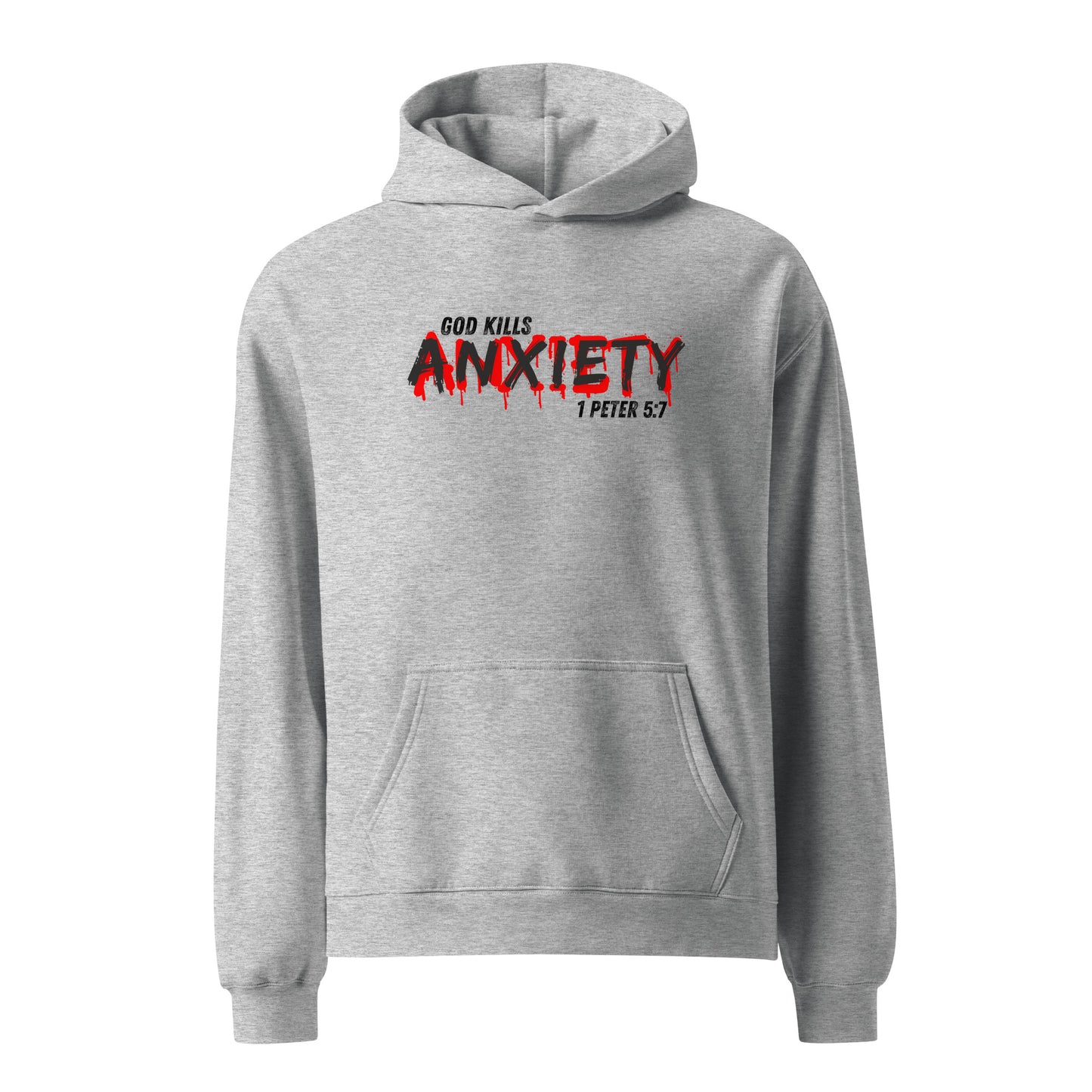 God Kill Anxiety Oversized Heavyweight Faded Hoodie