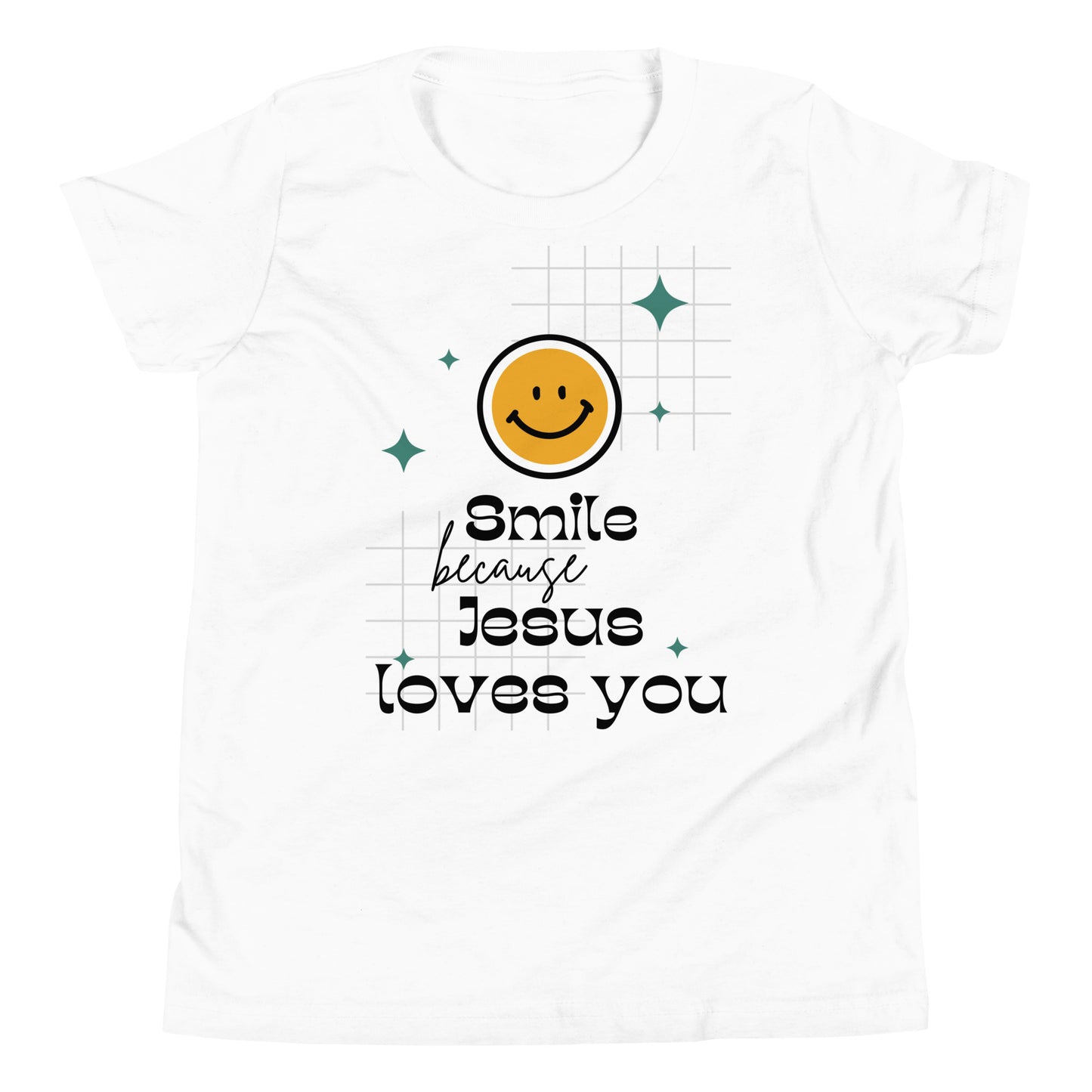 Smile Because Jesus Loves You Unisex Youth Short Sleeve T-Shirt
