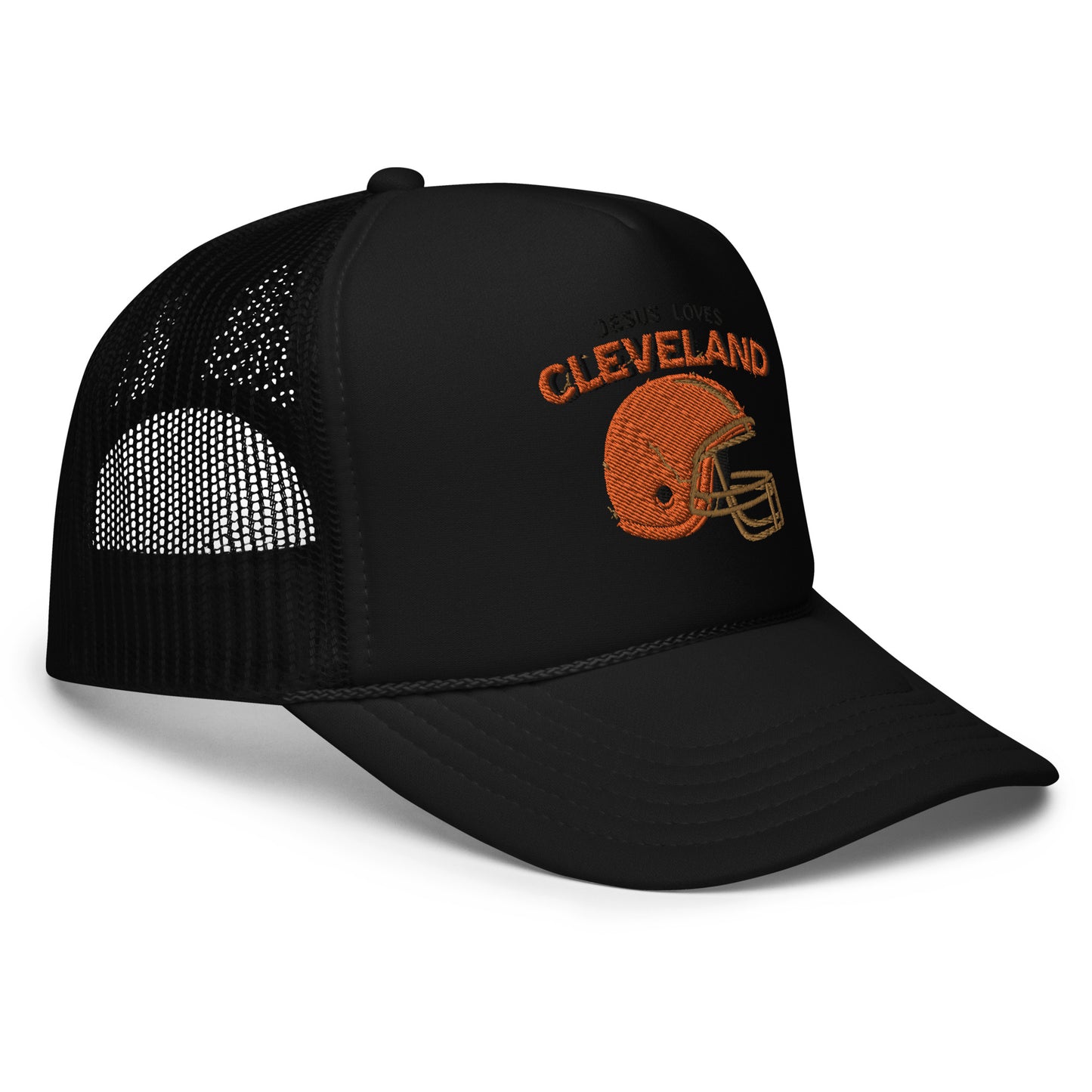 Jesus Loves Cleveland Foam trucker hat