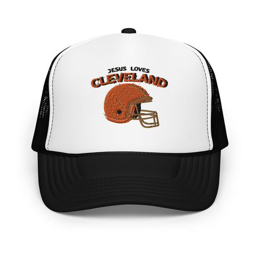 Jesus Loves Cleveland Foam trucker hat