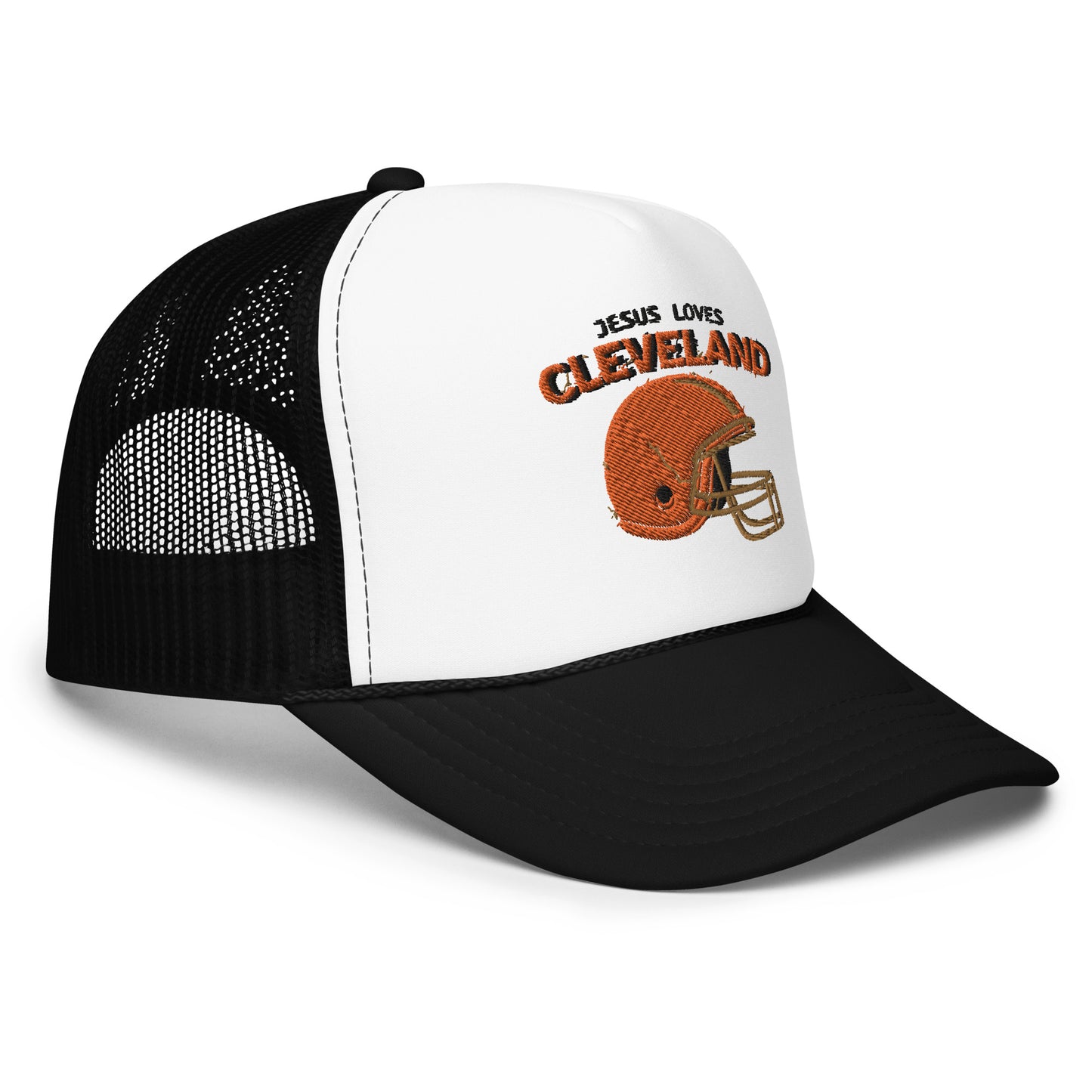 Jesus Loves Cleveland Foam trucker hat