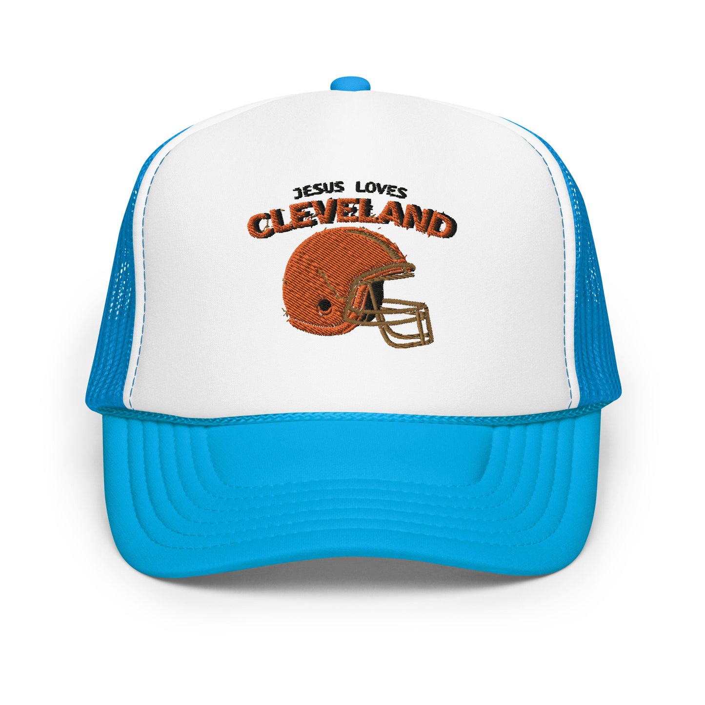 Jesus Loves Cleveland Foam trucker hat