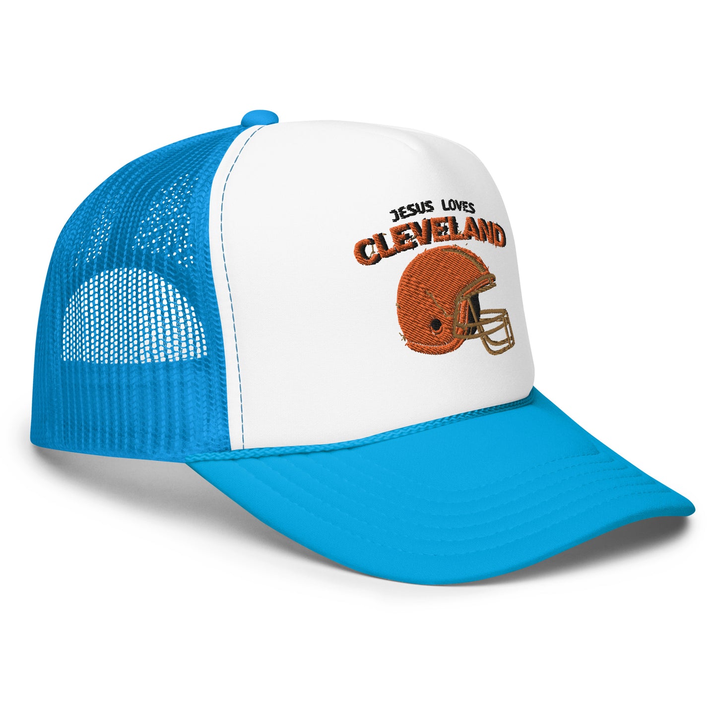 Jesus Loves Cleveland Foam trucker hat