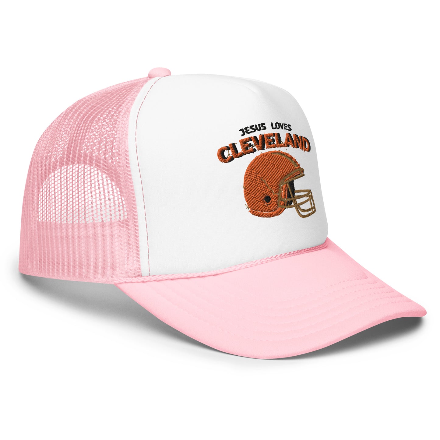 Jesus Loves Cleveland Foam trucker hat