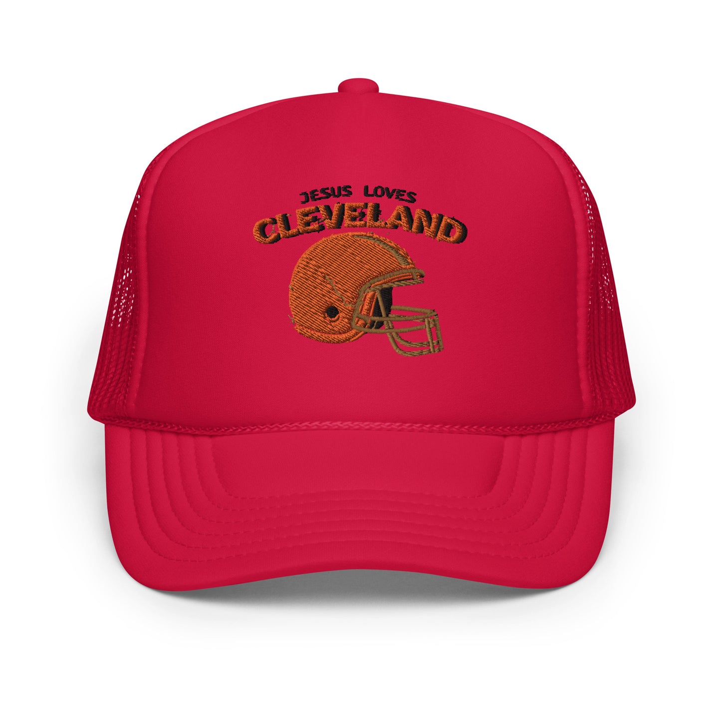 Jesus Loves Cleveland Foam trucker hat