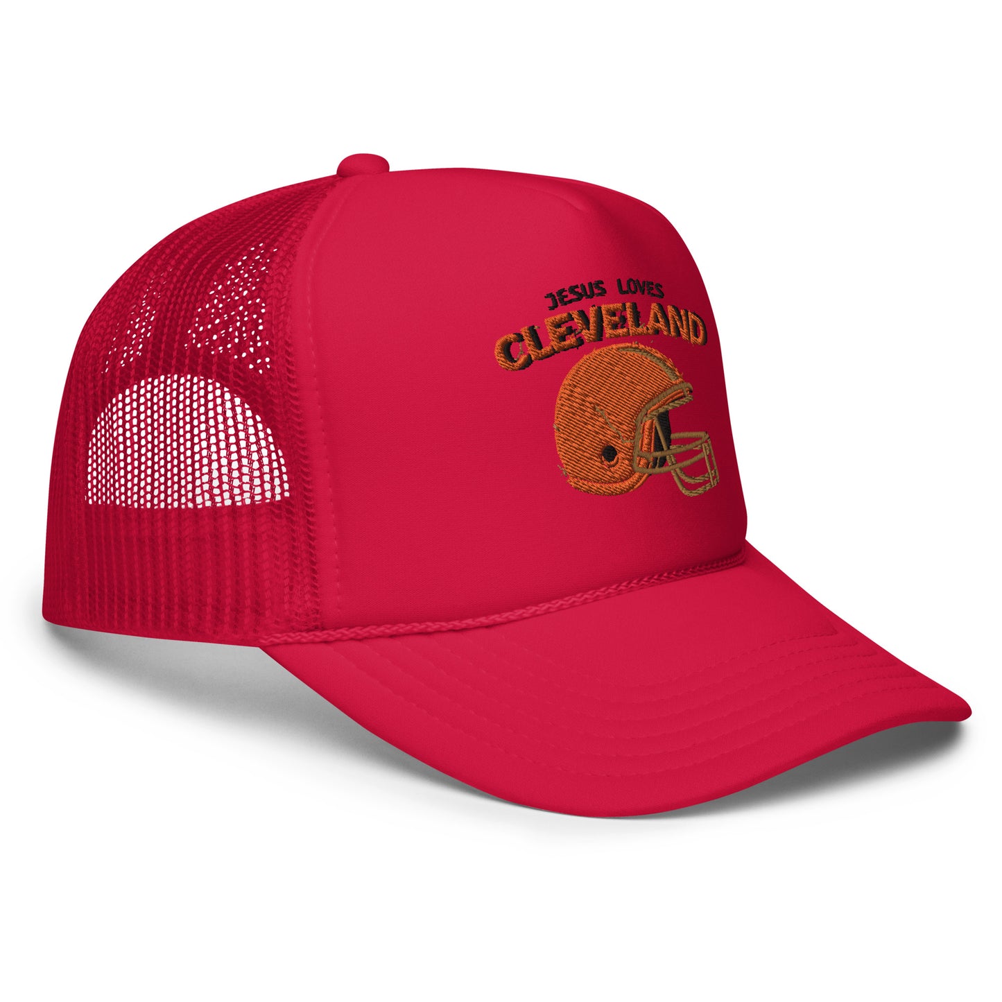 Jesus Loves Cleveland Foam trucker hat