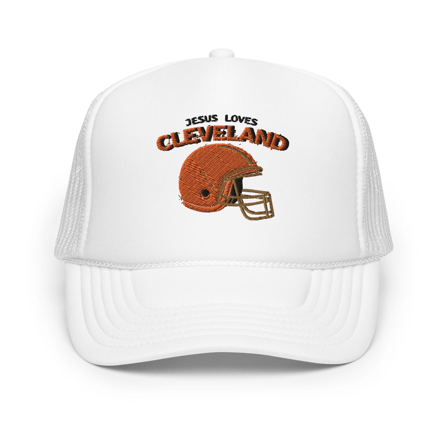 Jesus Loves Cleveland Foam trucker hat