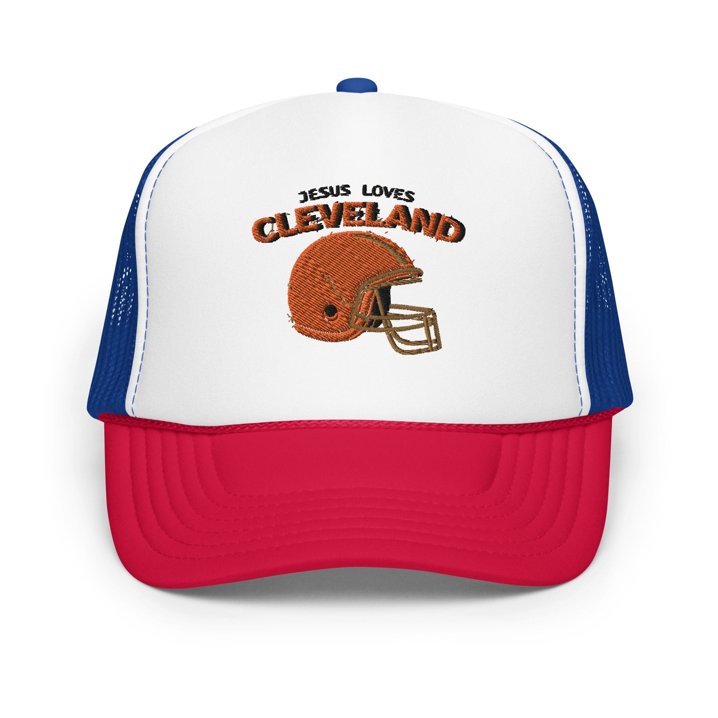 Jesus Loves Cleveland Foam trucker hat