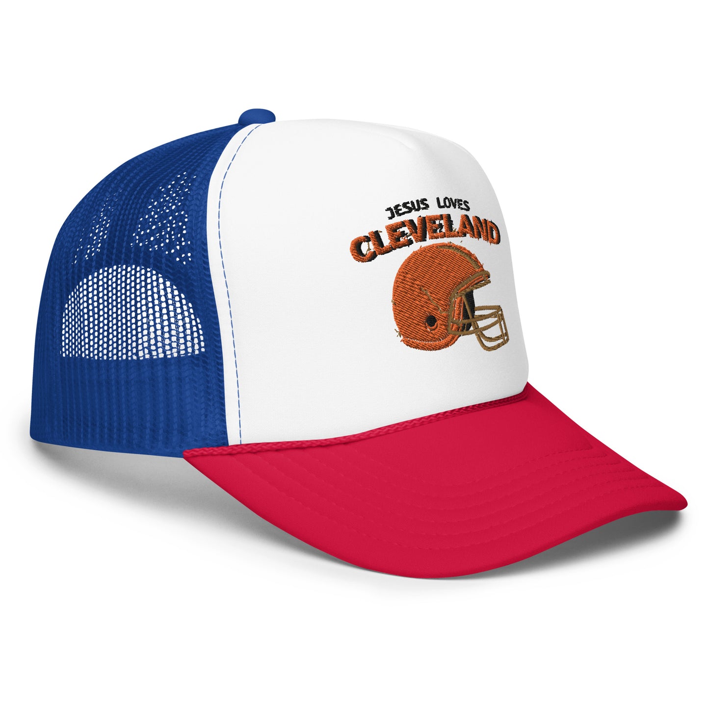 Jesus Loves Cleveland Foam trucker hat