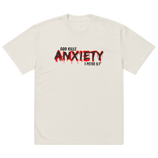 God Kill Anxiety Oversized Heavyweight Faded T